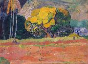 Paul Gauguin At the Foot of a Mountain painting